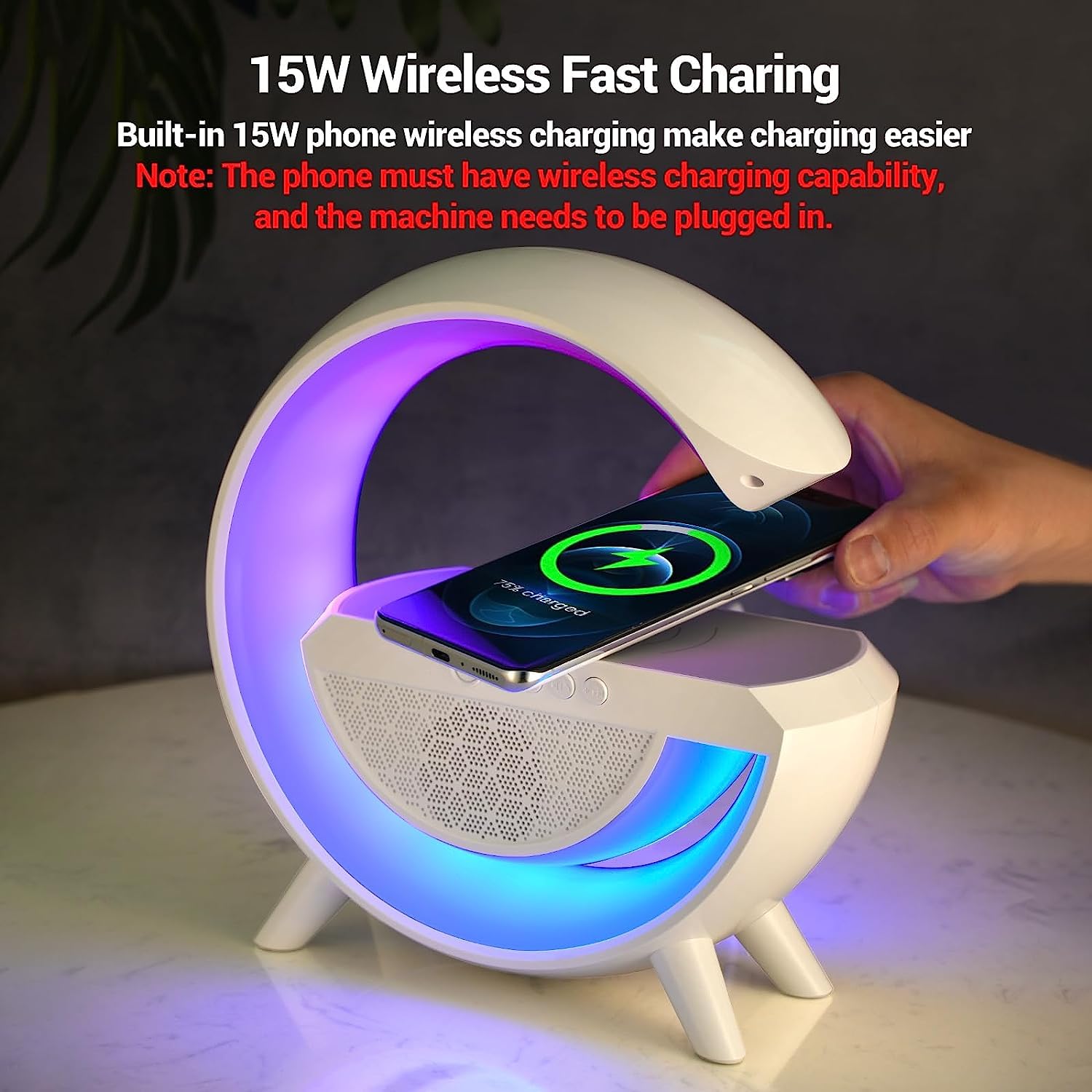 LED light with Bluetooth speaker and wireless charging LED light with Bluetooth speaker and wireless charging